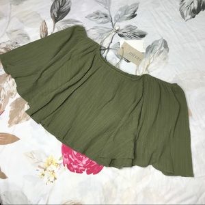 Anthroplogie green Crop top New. Moon river M